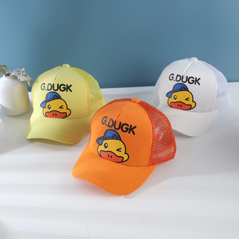Summer New Children&#039;s Hat Duck Baseball Cap Mesh Sun-Proof Breathable Boys and Girls Peaked Cap Summer Hat