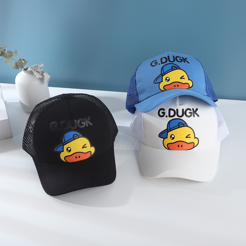 Summer New Children&#039;s Hat Duck Baseball Cap Mesh Sun-Proof Breathable Boys and Girls Peaked Cap Summer Hat