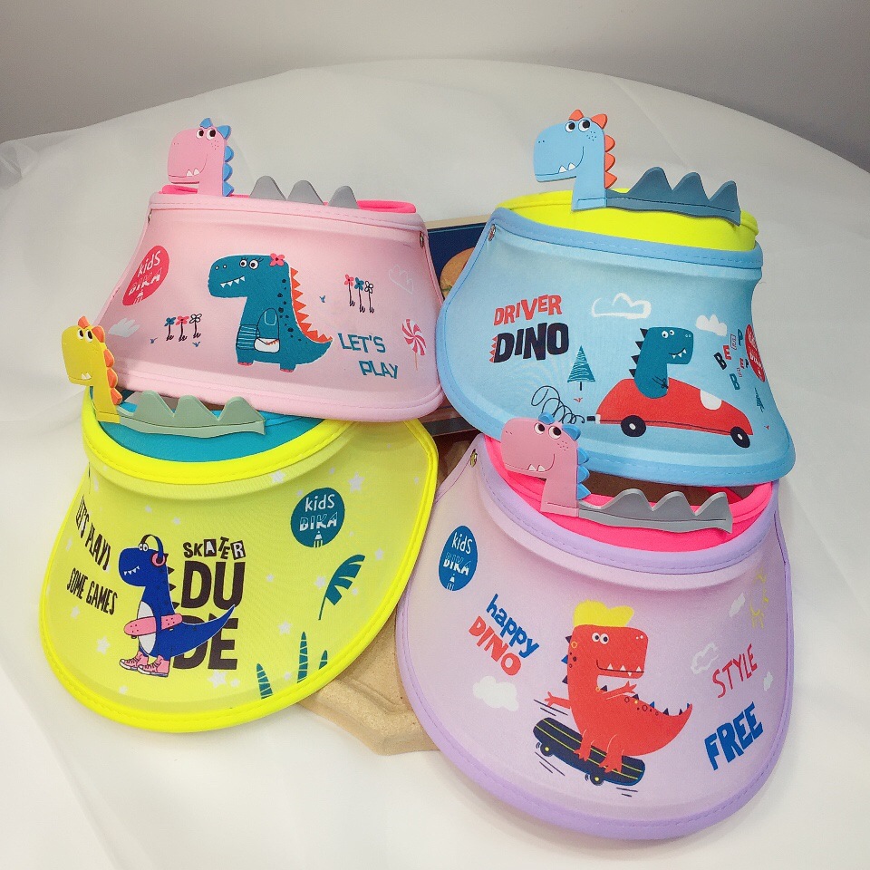 Summer New Dinosaur Children Sun Protection Visor Sun Hat Baby Girl Big Brim Baby Sun Protection Boy Peaked Cap