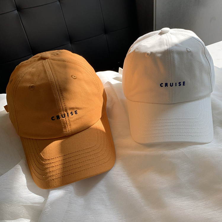Cotton Soft Top Embroidery Small Letter Baseball Cap Student Spring and Summer Sun-Poof Peaked Cap Hat Female Male Summer Cap