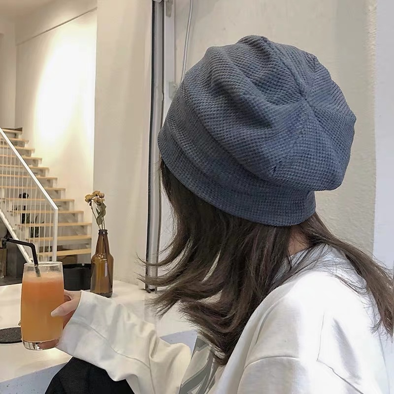 Leisure cap Knitted Hat Women&#039;s Internet Celebrity Woolen Cap Big Head Circumference Pullover Toe Cap Beanie Hat
