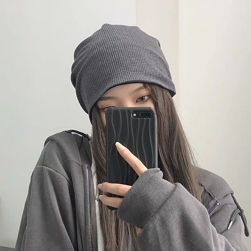 Leisure cap Knitted Hat Women&#039;s Internet Celebrity Woolen Cap Big Head Circumference Pullover Toe Cap Beanie Hat