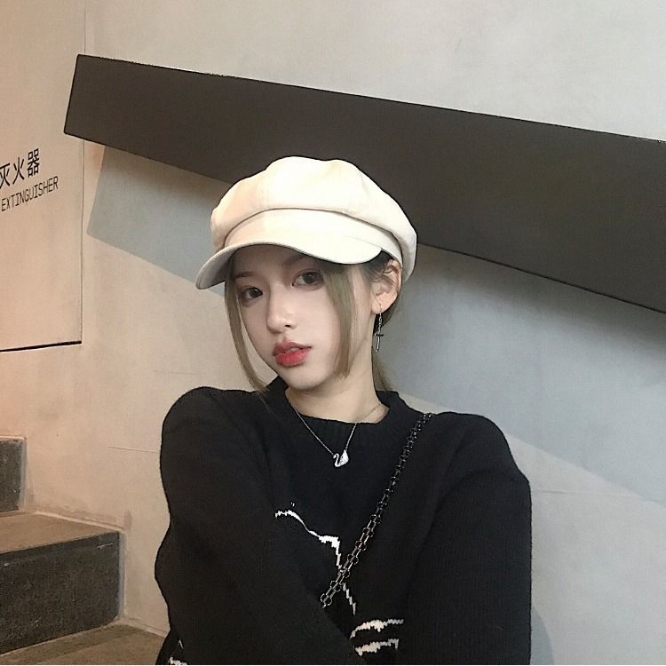 Korean Style Artistic Solid Color Cotton and Linen Octagonal Cap Autumn Men&#039;s and Women&#039;s Casual Leisure cap