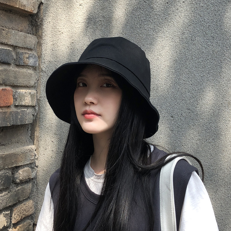 Sun-Proof Bucket Hat Wide Brim Dome Monochrome Summer Fashion Casual Travel Sun-Proof Trendy Leisure cap
