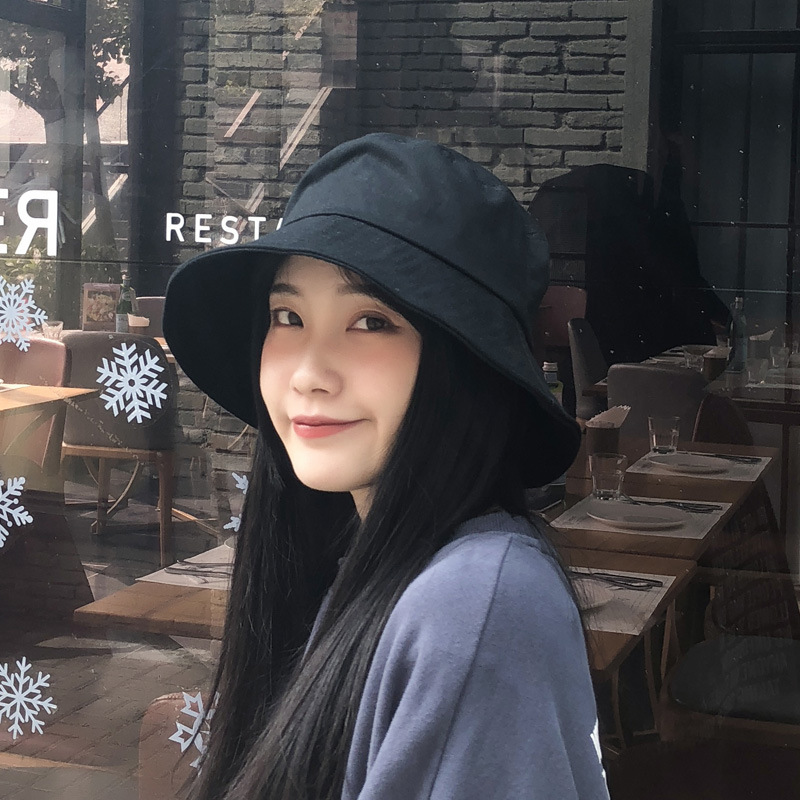 Sun-Proof Bucket Hat Wide Brim Dome Monochrome Summer Fashion Casual Travel Sun-Proof Trendy Leisure cap