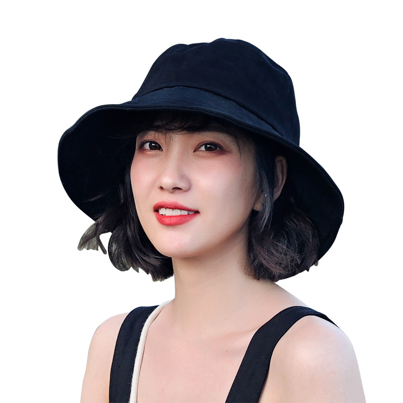 Sun-Proof Bucket Hat Wide Brim Dome Monochrome Summer Fashion Casual Travel Sun-Proof Trendy Leisure cap