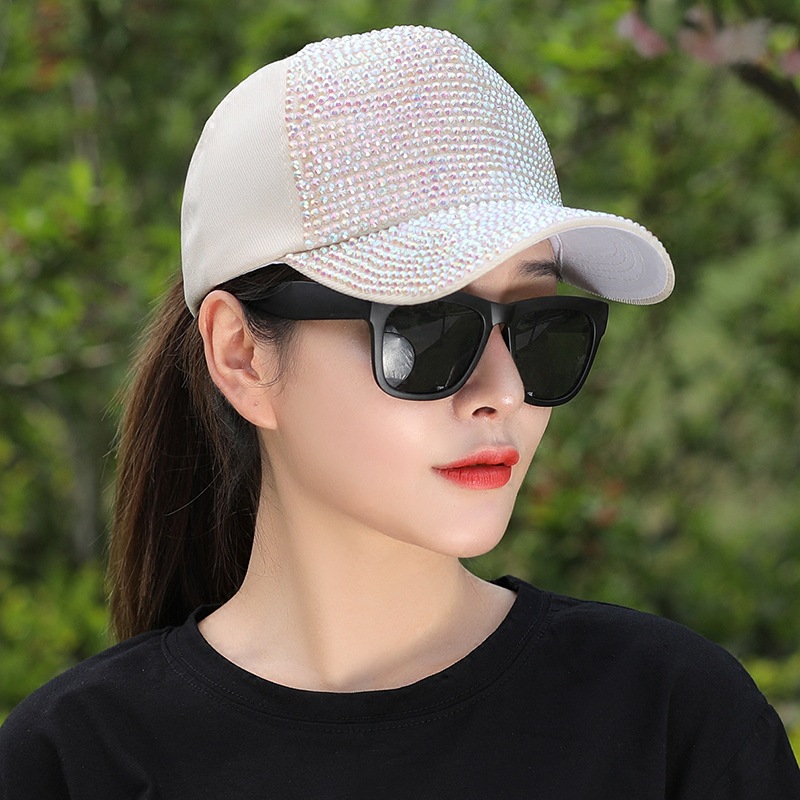 Korean version of summer fashion rhine-diamond Baseball Cap Chic woman Outdoor Tourism Sun Shade Leisure Sun Cap