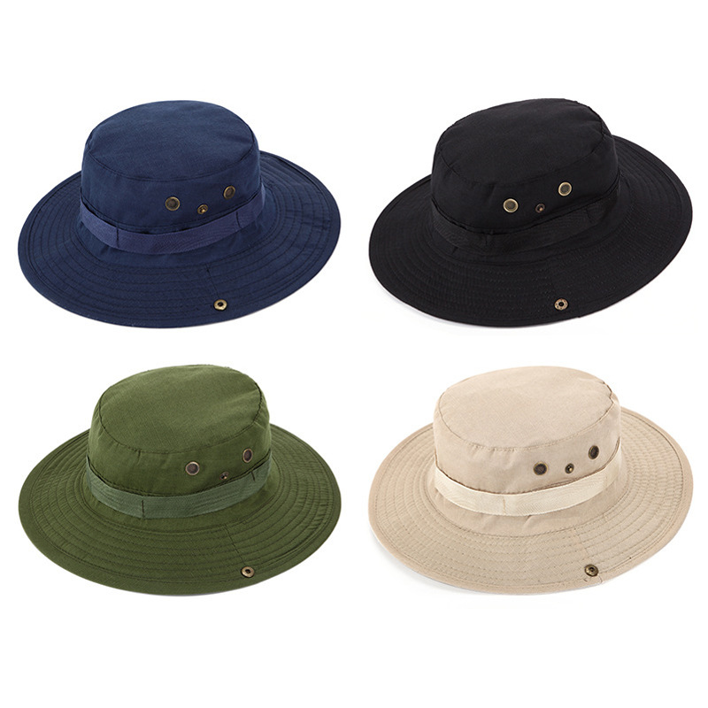 Factory Wholesale Jungle Camouflage Hat Men Sun-Proof Rounded Hat Beni Bucket Hat Fishing Hat Outdoor Leisure Cap