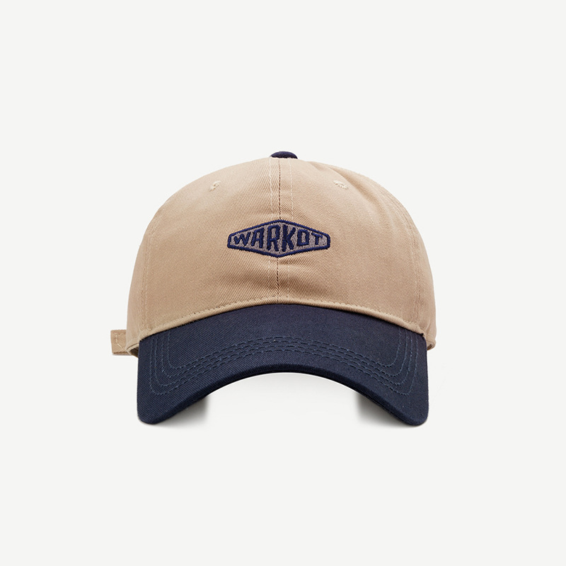 Korean Fashion Brand Contrast Color Baseball Cap Female Autumn and Winter Leisure Versatile College Style Letter Embroidery Couple Shopping Peaked Cap