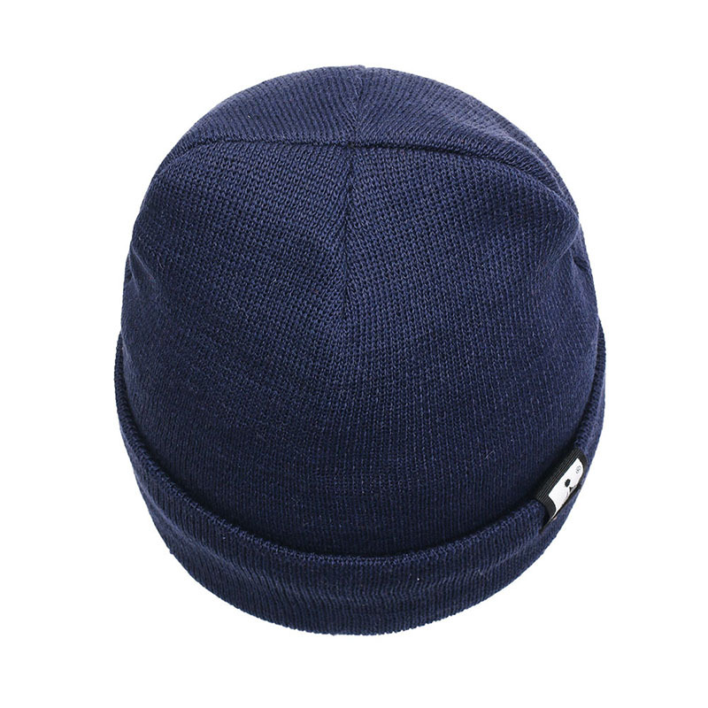 New Fall Winter Men Knitted Hat Outdoor Riding Windproof Pullover Ice Cap Leisure All-Matching Fleece-Lined Warm Wool Hat