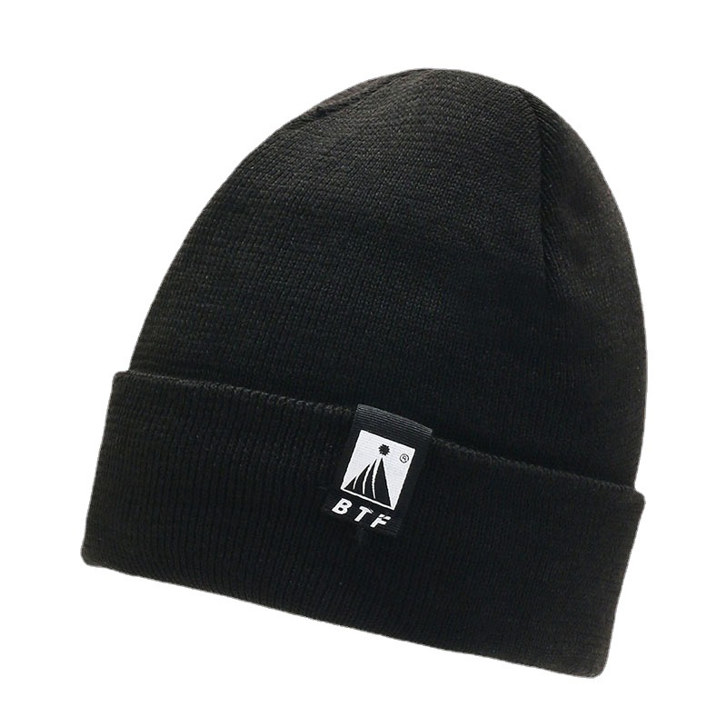 New Fall Winter Men Knitted Hat Outdoor Riding Windproof Pullover Ice Cap Leisure All-Matching Fleece-Lined Warm Wool Hat