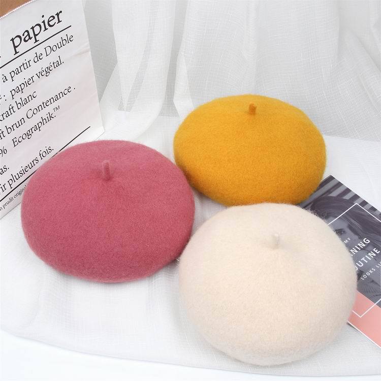 Hat Female Korean Autumn and Winter Wool Beret Leisure Warm Painter Leisure cap