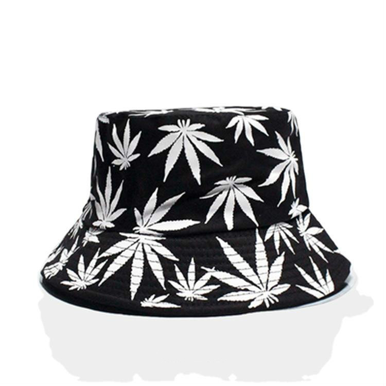 Maple Leaf Printed Fisherman Hat Men&#039;s Short Brim Leisure Artistic Bucket Hat Female Ins Harajuku Leisure cap