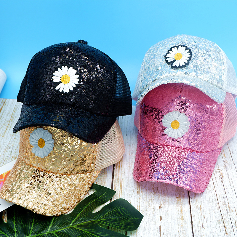 Hat Baseball Cap Sun Protection Parent-Child Peaked Cap Cute Rabbit Ears Summer Baby Sequins Men and Women Children&#039;s Sun Hat