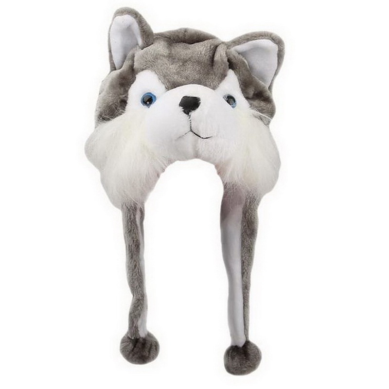 Plush Animal Hat Children Adult Cartoon Hat Kindergarten Parent-Child Props Sleeve Cow Tiger Sleeve Cap
