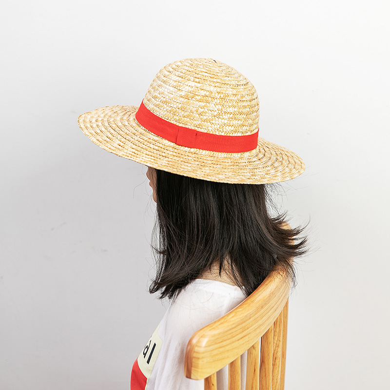  Luffy Straw Hat Cospaly Anime Dress up Straw Parent-Child Hat Sun Protection Hat Performance Cap Manufacturer  Straw ha