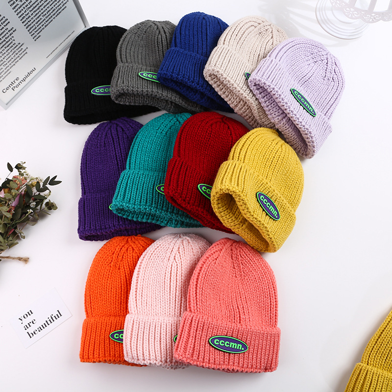 Parent-child cap  Color Sleeve Cap Korean Style Parent-Child Children&#039;s Knitted Hat Outdoor Keep Warm Hat