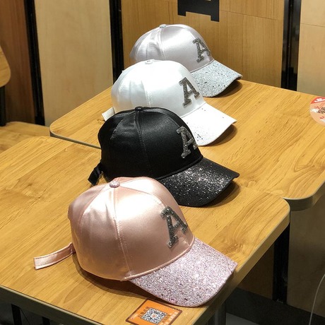 Spring and summer water diamond letters trendsetter sequinned cap children all-in-one parent-child baseball cap outdoor sun hat