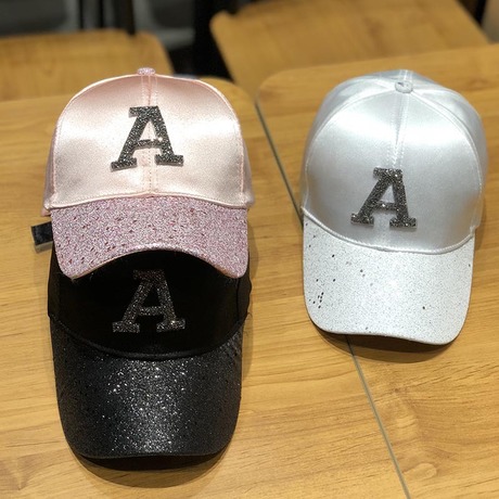 Spring and summer water diamond letters trendsetter sequinned cap children all-in-one parent-child baseball cap outdoor sun hat