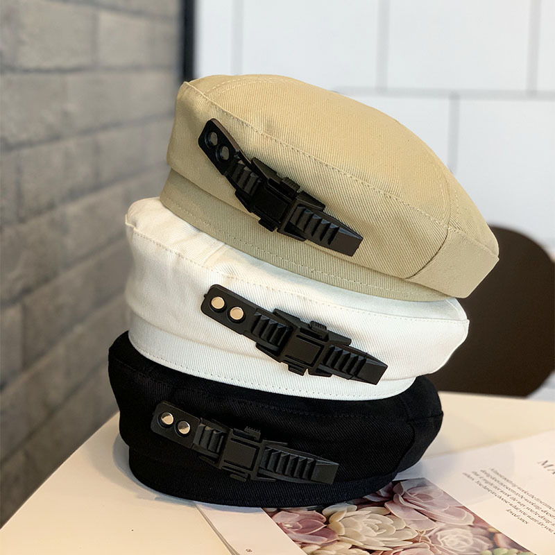 Xu Jiaqi Same Style Black Beret Female Spring and Autumn All-Match Locomotive Style Fashion Lady Hat
