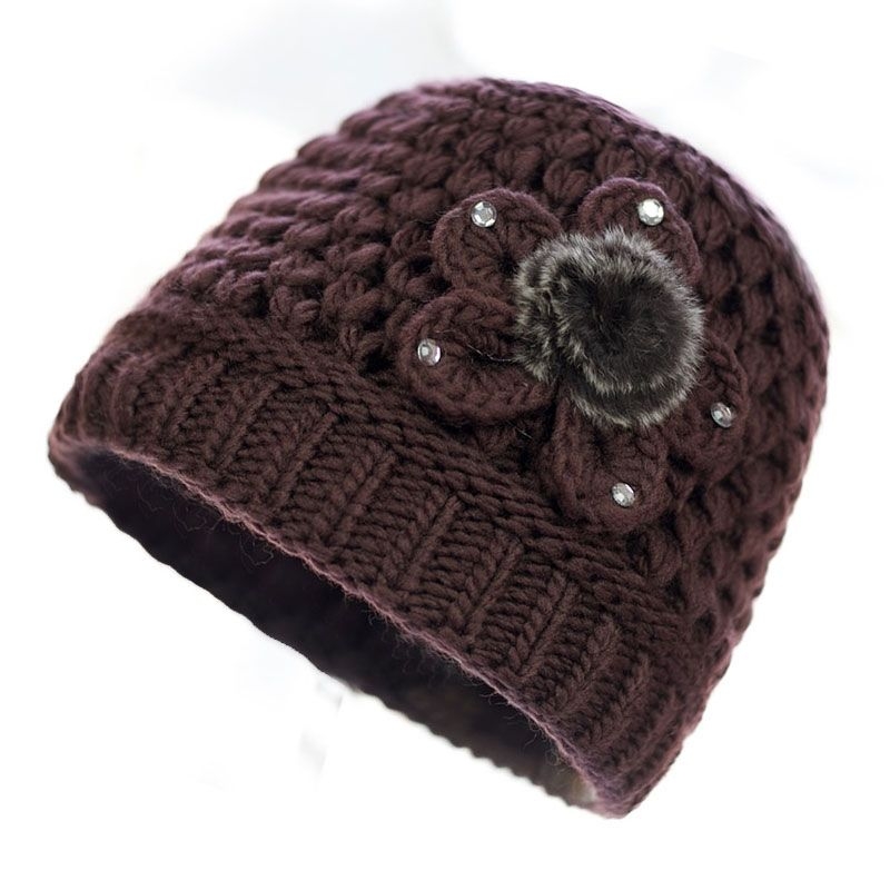 Hat for the Elderly Children&#039;s Winter Grandma Old Lady Autumn and Winter Middle-Aged Mom Knitted Wool Thickened Fleece Warm