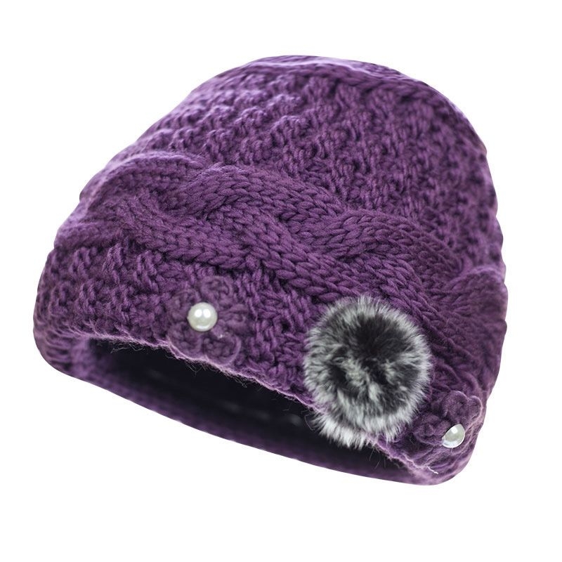 Hat for the Elderly Children&#039;s Winter Grandma Old Lady Autumn and Winter Middle-Aged Mom Knitted Wool Thickened Fleece Warm