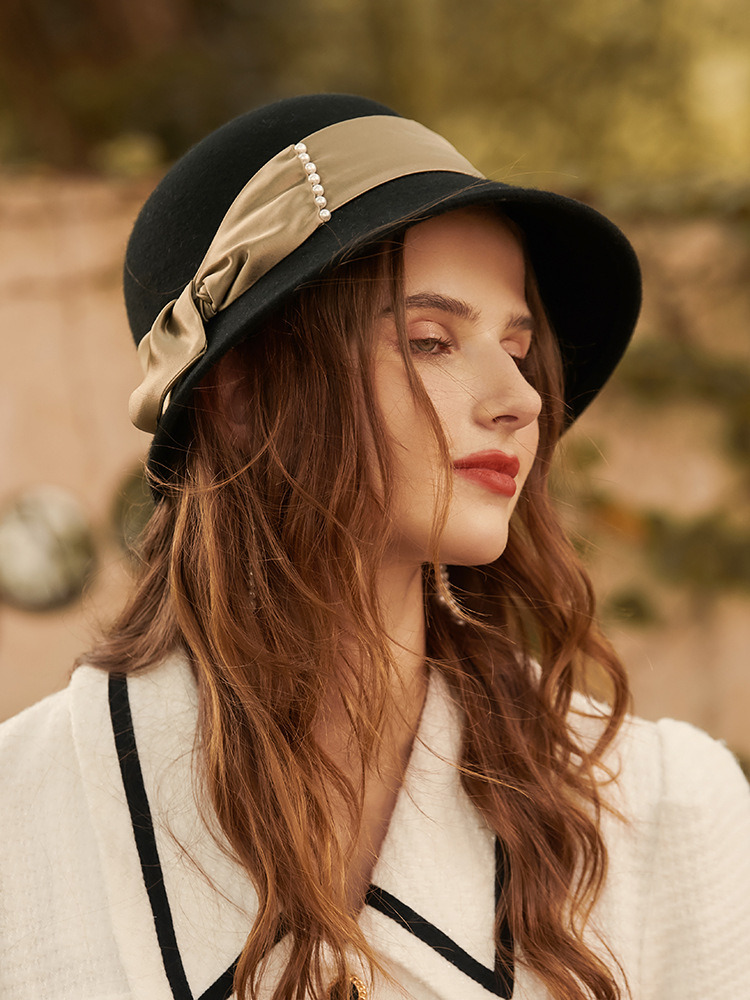 2021 Autumn and Winter New Lady Retro Pure Wool Felt Hat Korean Style Japanese Style Fashion Woolen hat