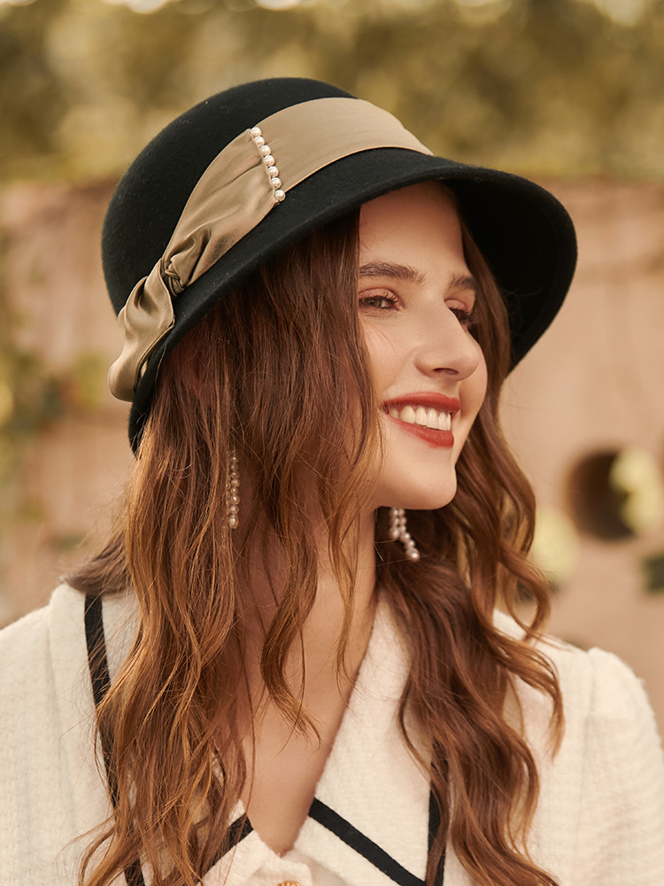 2021 Autumn and Winter New Lady Retro Pure Wool Felt Hat Korean Style Japanese Style Fashion Woolen hat