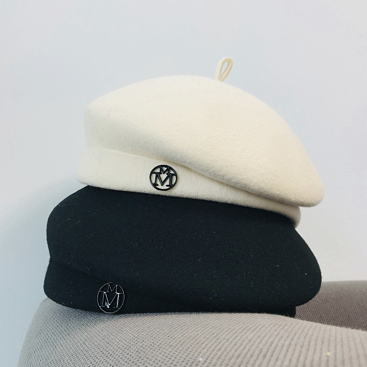 Autumn and Winter European Chanel-Style M Woolen Women&#039;s Vintage Lady Hat