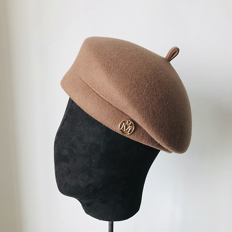 Autumn and Winter European Chanel-Style M Woolen Women&#039;s Vintage Lady Hat