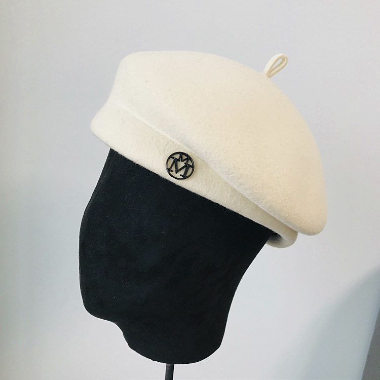 Autumn and Winter European Chanel-Style M Woolen Women&#039;s Vintage Lady Hat