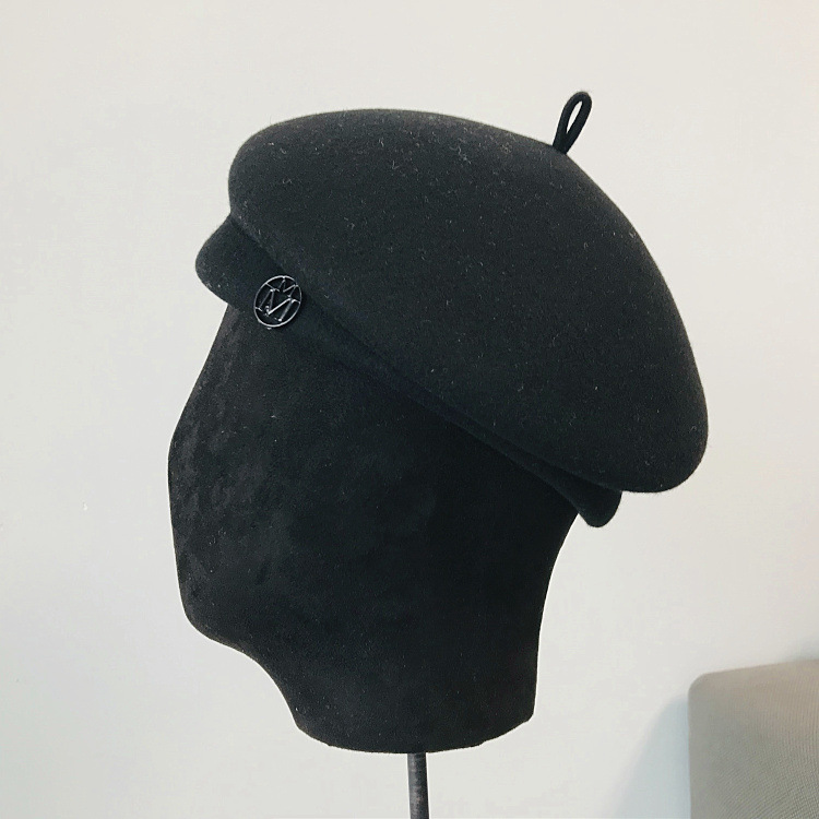 Autumn and Winter European Chanel-Style M Woolen Women&#039;s Vintage Lady Hat