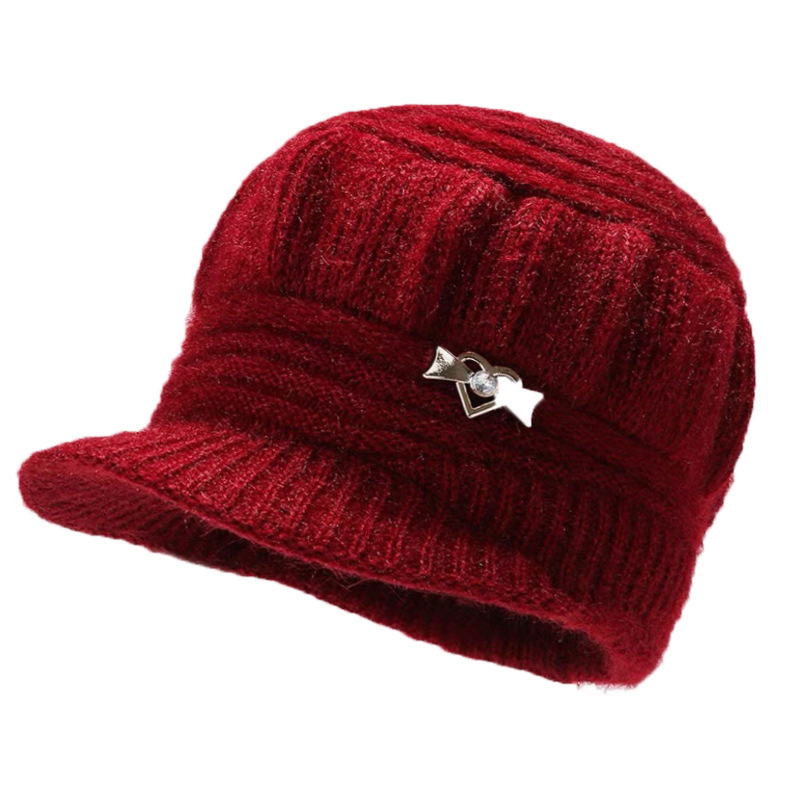 Lady Hat New Fashion Girl&#039;s Cap Rabbit Woolen Middle-Aged Mom Thick Warm Windproof Cycling Ear Protection Winter Hat