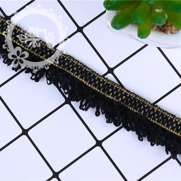 National Wind fur lacing Ribbon two-color Tassel Headwear accessories hat side belt Side belt