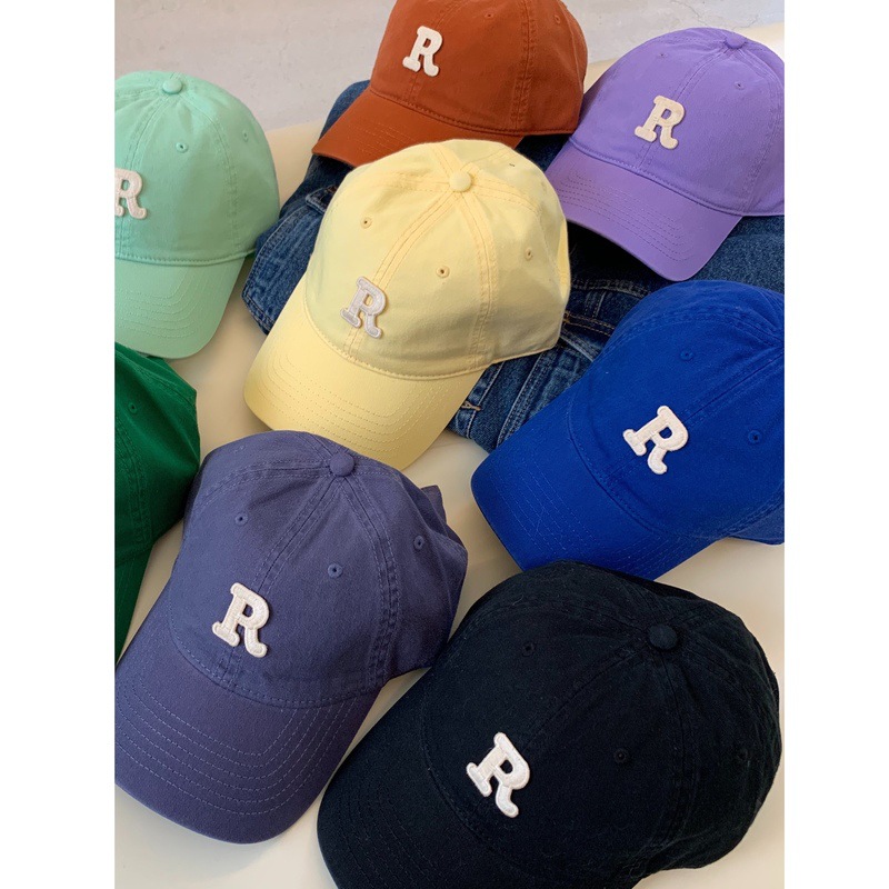 Ding Zouzou High Quality Letter Embroidery Cotton Baseball Cap Female Korean Fashionable Simple All-Match Soft Top Peak Cap Men