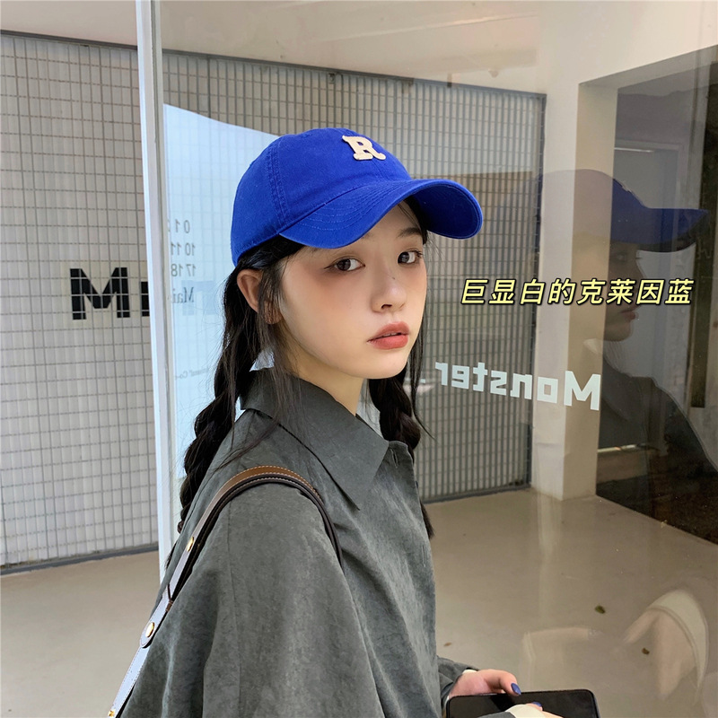 Ding Zouzou High Quality Letter Embroidery Cotton Baseball Cap Female Korean Fashionable Simple All-Match Soft Top Peak Cap Men