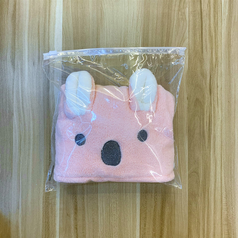 Tiktok WeChat Same Quick-Drying Coral Fleece Cute Cartoon Hair Dryer Cap Gift Adult Absorbent Triangle Hair Drying Towel