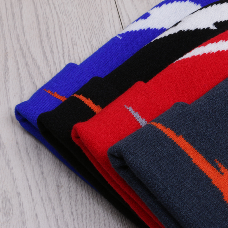 Jacquard Elastic Cap with ball knit cap sport cap wool