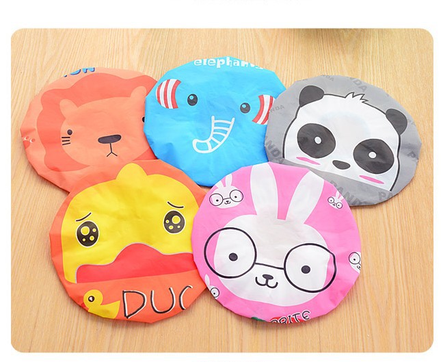 environmental protection dustproof cap high elastic cartoon bath cap lovely bath cap design cold cap oil treatment cap