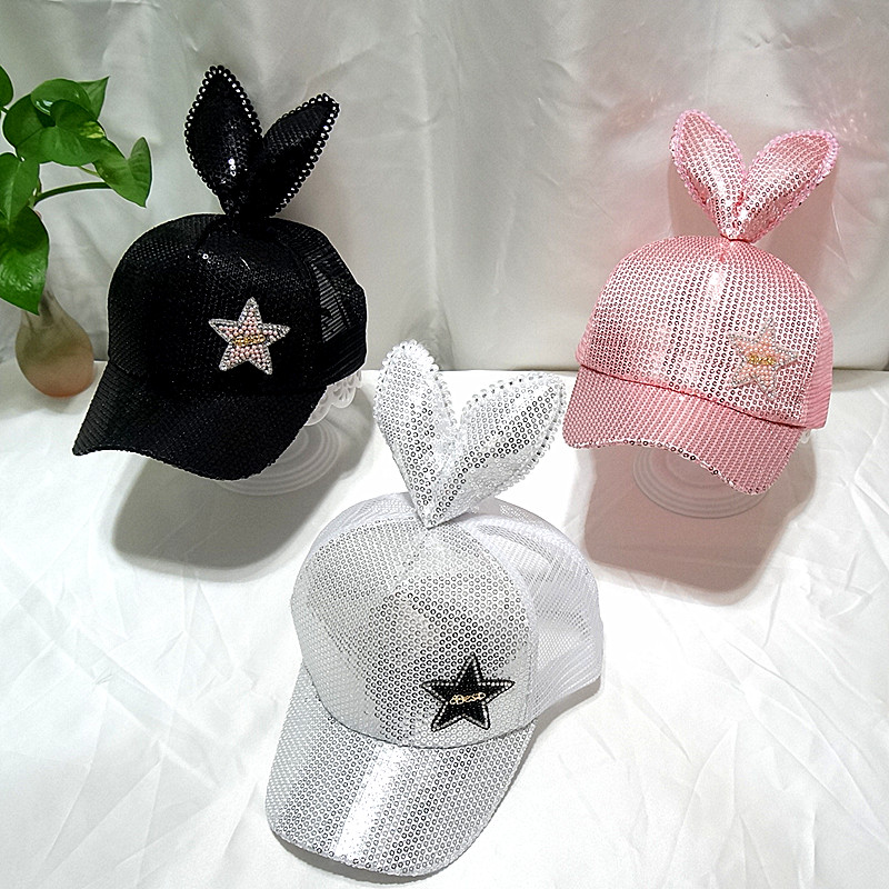 Direct spring and summer parent-child rabbit ears baseball cap sunshade cap cap princess cap net cap