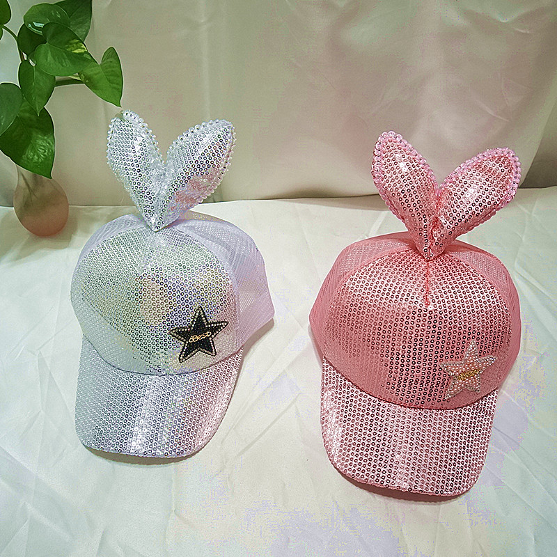 Direct spring and summer parent-child rabbit ears baseball cap sunshade cap cap princess cap net cap