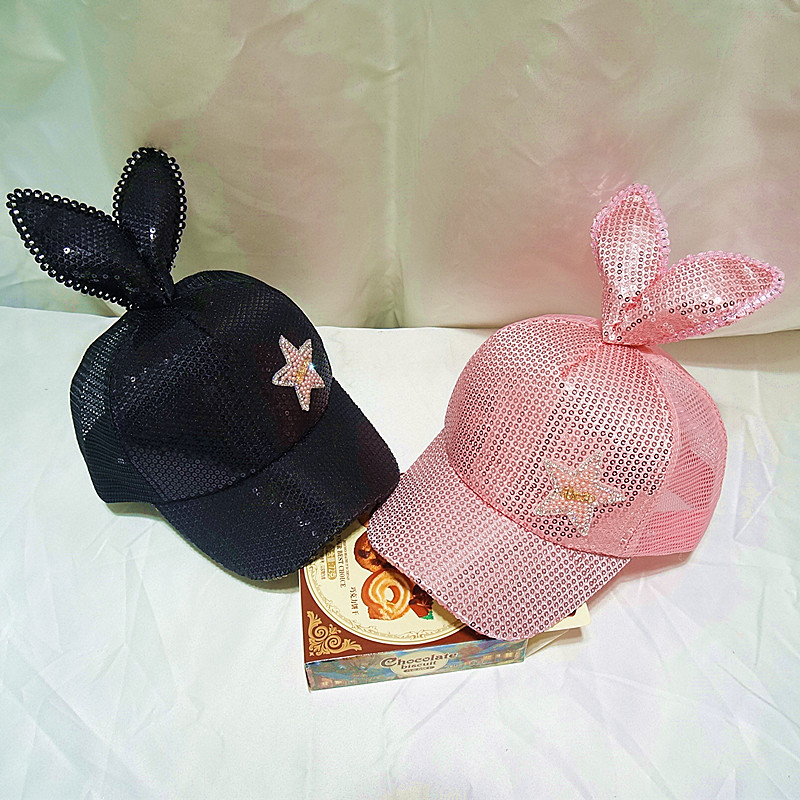 Direct spring and summer parent-child rabbit ears baseball cap sunshade cap cap princess cap net cap
