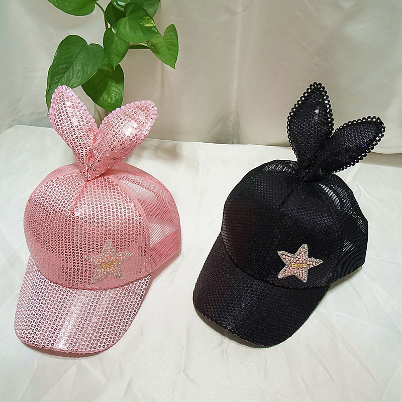 Direct spring and summer parent-child rabbit ears baseball cap sunshade cap cap princess cap net cap