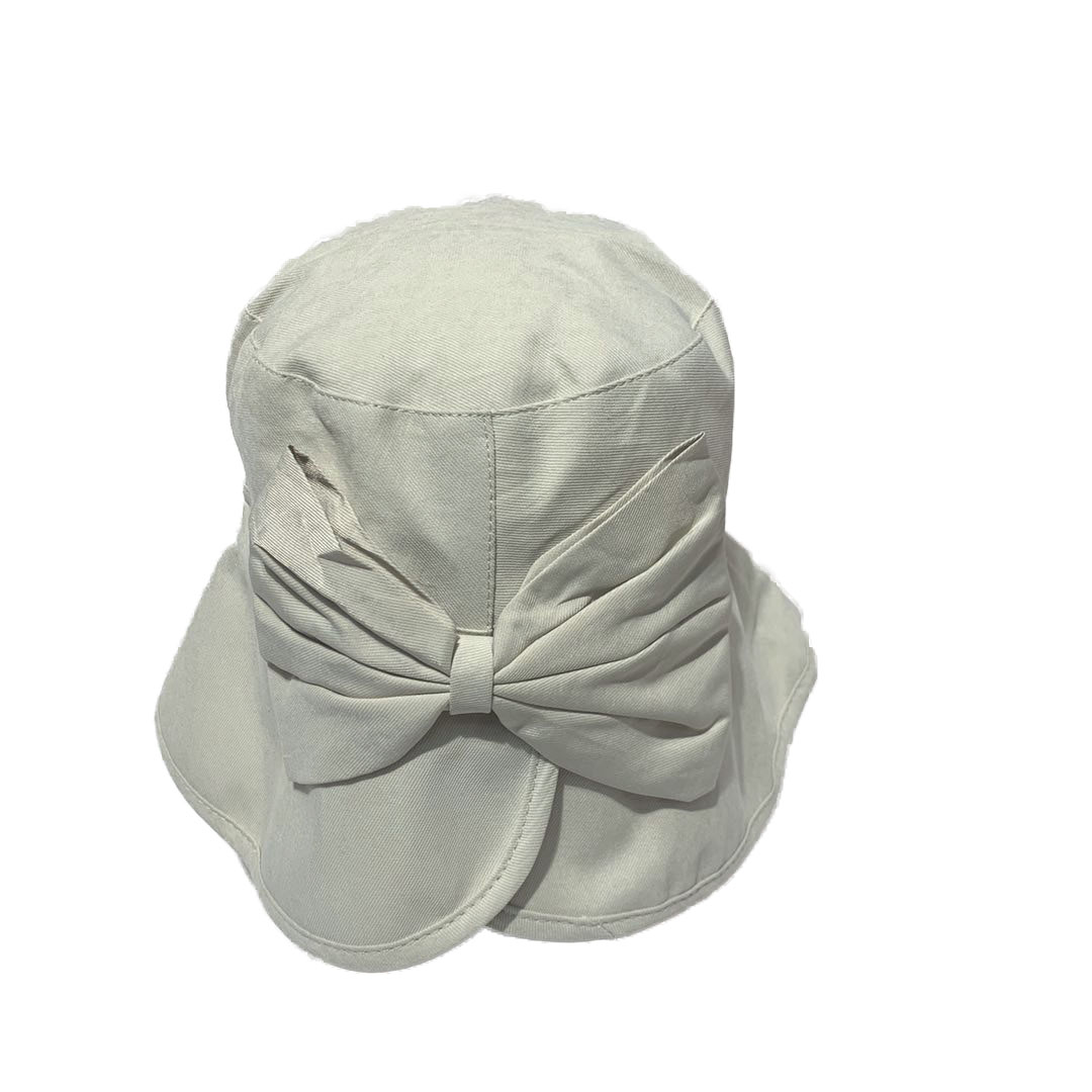 Japanese Style Simple Bow Fisherman Hat Sun Protection Sun-Proof Basin Hat Versatile Small Clear Fashion Girl&#039;s Cap