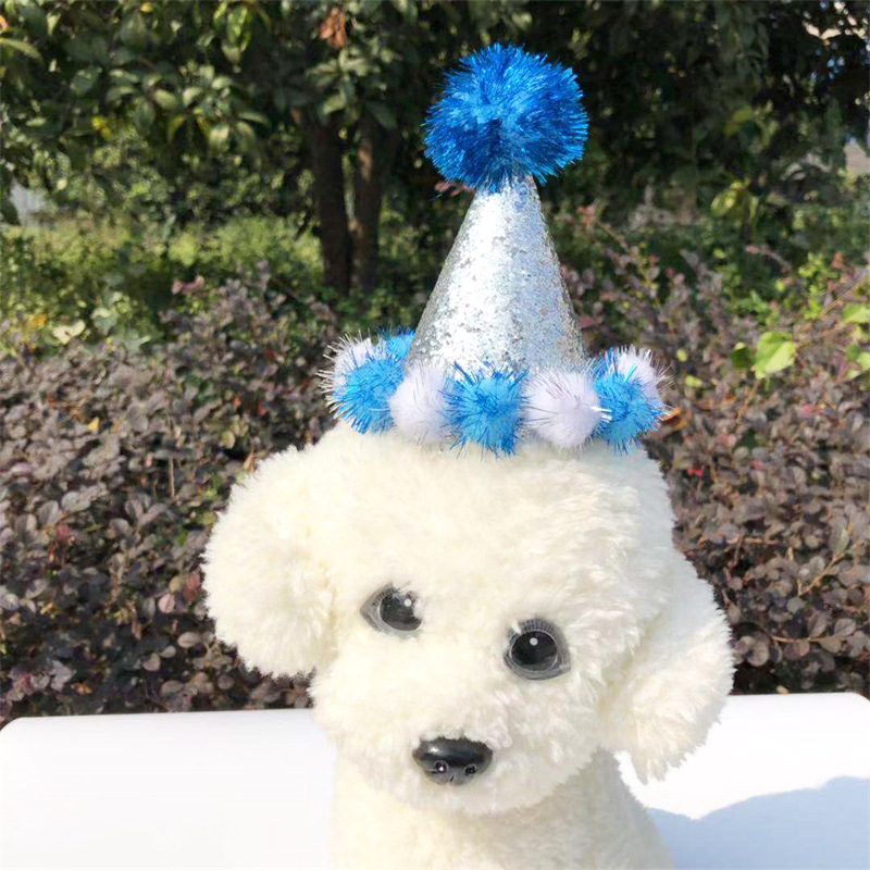 Pet Birthday Saliva Towel Birthday Party Hat Double Layer Cotton Dog Triangular Binder 