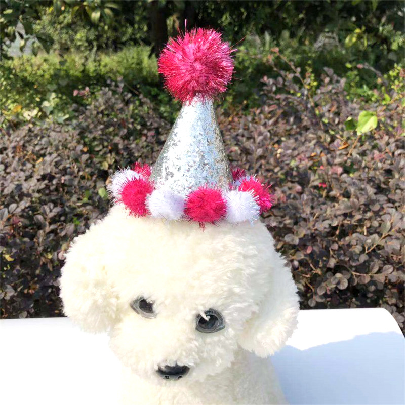 Pet Birthday Saliva Towel Birthday Party Hat Double Layer Cotton Dog Triangular Binder 