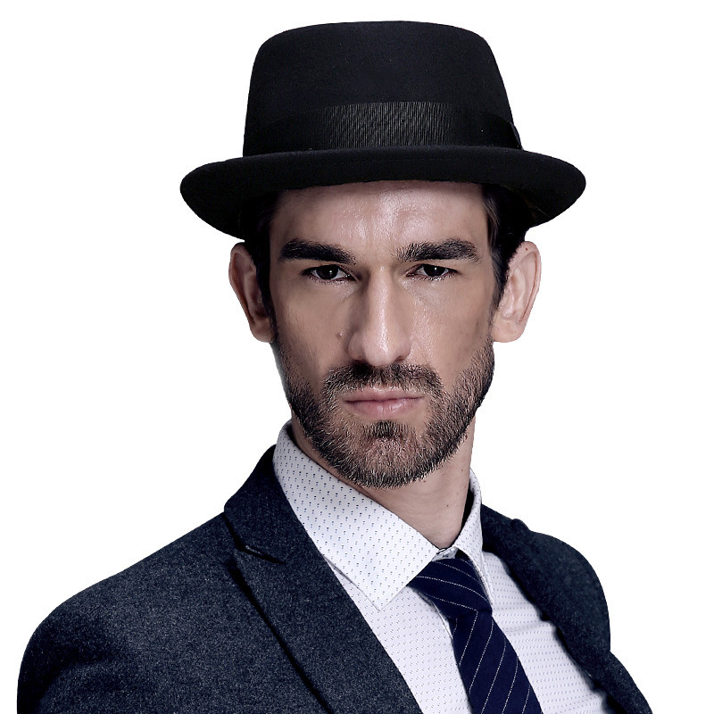 Rongmei Hat Industry Autumn and Winter British Retro Fedora Hat Men&#039;s Top Hat Warm Fashion Woolen Hat Customization