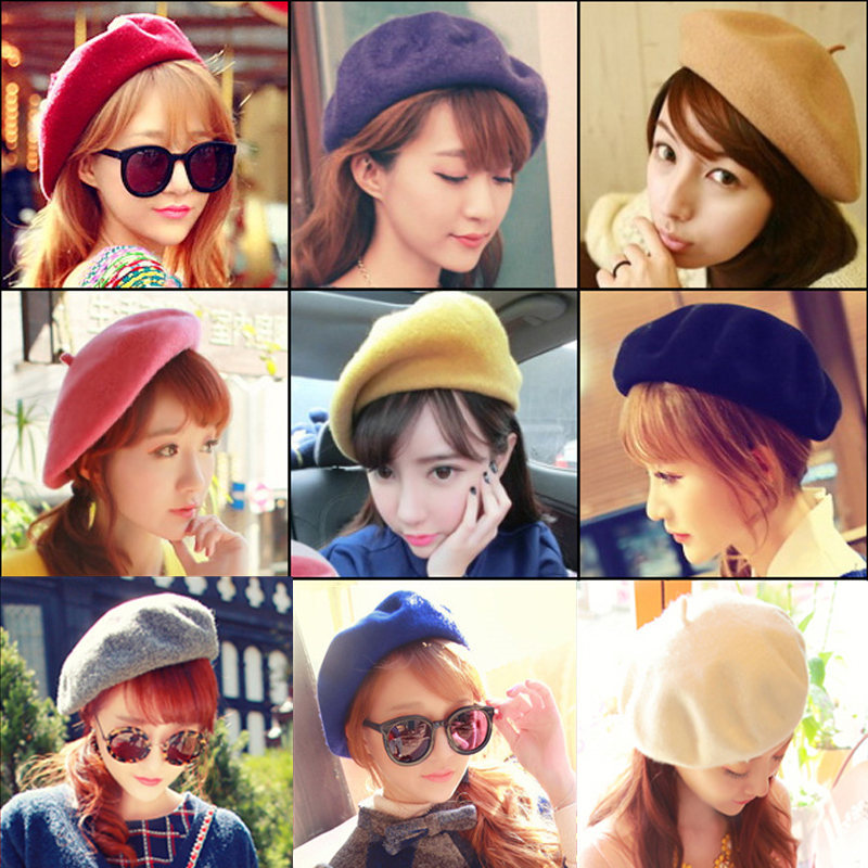Korean Style Autumn and Winter Beret Winter Painter Cap Beret Hat Woolen Hat Women&#039;s Cute Billycock Trendy