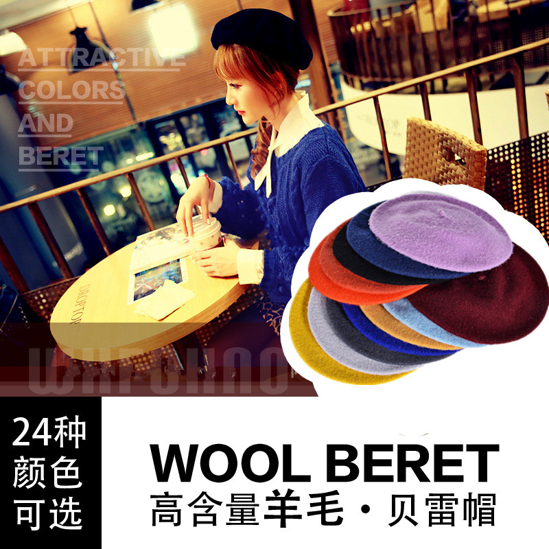 Korean Style Autumn and Winter Beret Winter Painter Cap Beret Hat Woolen Hat Women&#039;s Cute Billycock Trendy