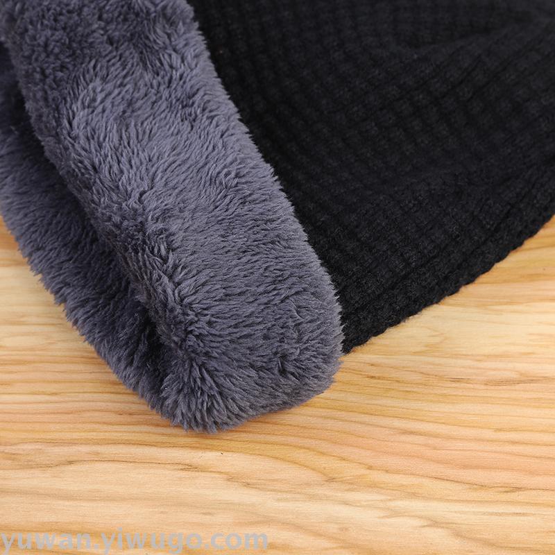 Men&#039;s Winter Hat Fleece-Lined Warm Woolen Hat Men&#039;s Autumn and Winter Men&#039;s Knitted Hat Thickened Ski Cap